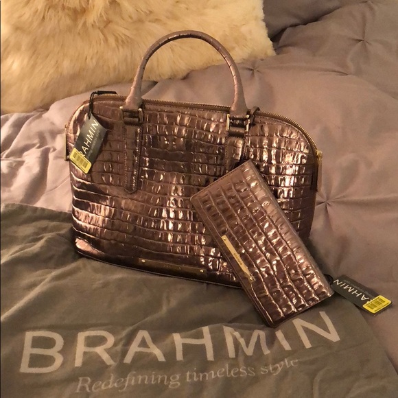 brahmin metallic handbag